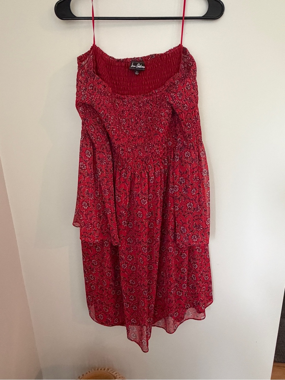 Sam Edelman Red Floral Smocked Sundress